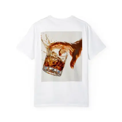 Whiskey Glass Splash Hand White Background
