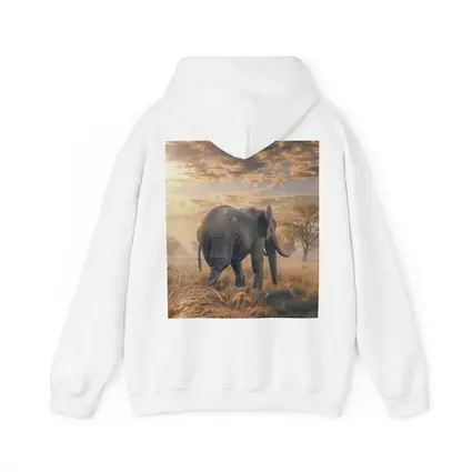 African Elephant Walking Through Golden Savanna