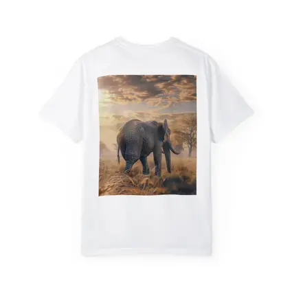 African Elephant Walking Through Golden Savanna