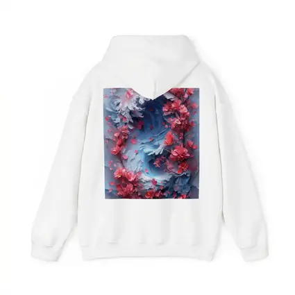 Cherry Blossoms Swirling Ocean Wave Art