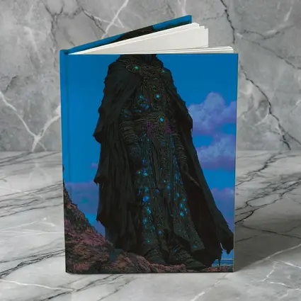 Dark Fantasy Sorcerer Standing On Rocky Cliffs