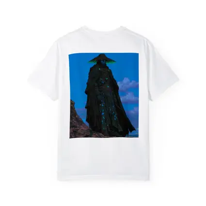 Dark Fantasy Sorcerer Standing On Rocky Cliffs