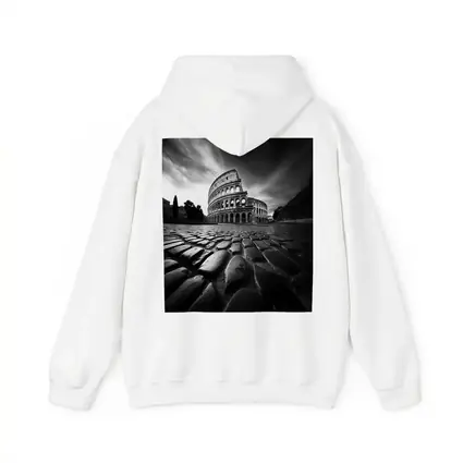 Colosseum Rome Black White Dramatic Sky