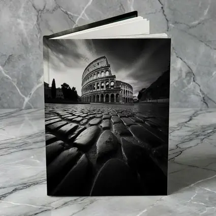 Colosseum Rome Black White Dramatic Sky