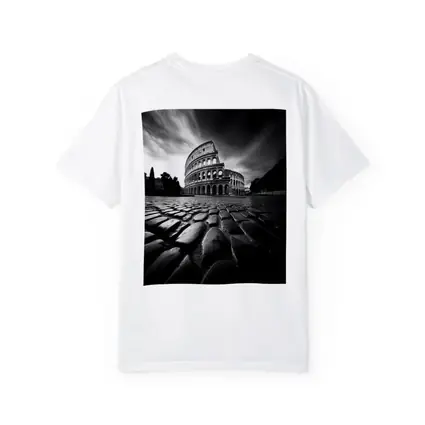 Colosseum Rome Black White Dramatic Sky