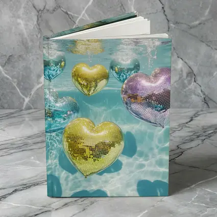 Disco Ball Hearts Floating Underwater Pool