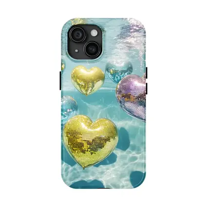 Disco Ball Hearts Floating Underwater Pool