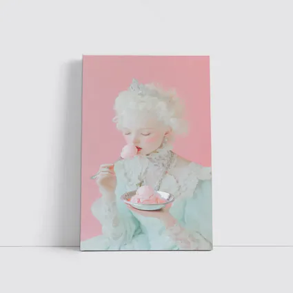 Rococo Princess Eating Pink Ice Cream