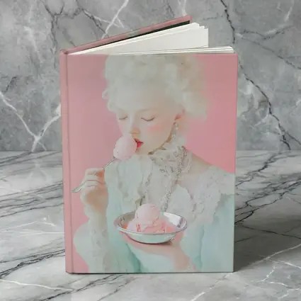 Rococo Princess Eating Pink Ice Cream