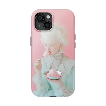 Rococo Princess Eating Pink Ice Cream