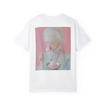 Rococo Princess Eating Pink Ice Cream