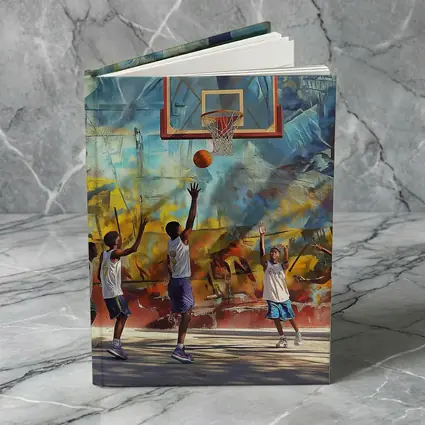 Kids Playing Basketball Urban Mural Wall