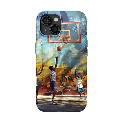 Kids Playing Basketball Urban Mural Wall