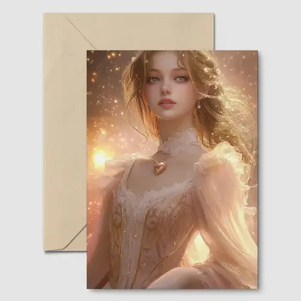 Fantasy Girl Golden Stars Dreamy Pink Gown
