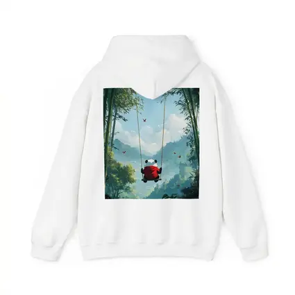 Panda on Swing Bamboo Forest Fantasy