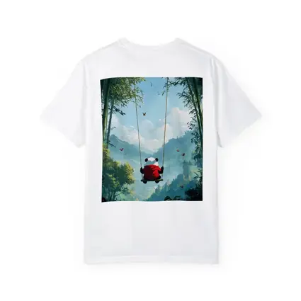 Panda on Swing Bamboo Forest Fantasy