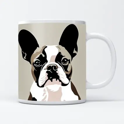 French Bulldog Pop Art Beige Background
