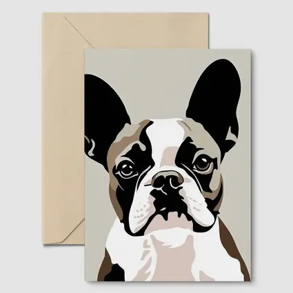 French Bulldog Pop Art Beige Background