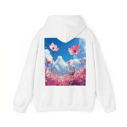 Pink Cosmos Flowers Blue Sky Anime