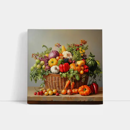 Harvest Basket Vegetables Fruits Oil Painting