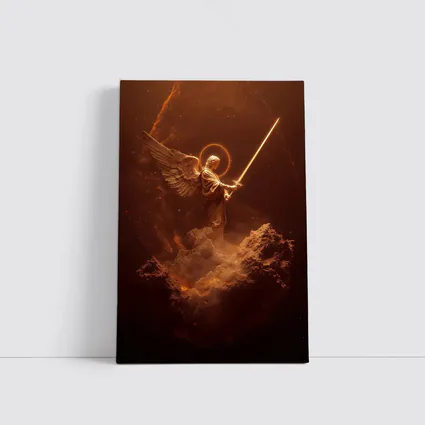 Archangel Warrior With Sword Cosmic Background
