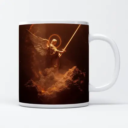 Archangel Warrior With Sword Cosmic Background