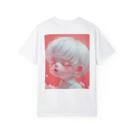 Cute Anime Boy White Hair Pink Sky