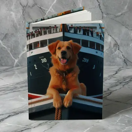 Golden Retriever Dog On Ship Deck