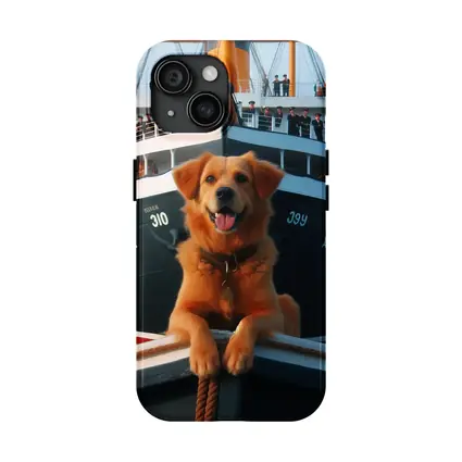 Golden Retriever Dog On Ship Deck