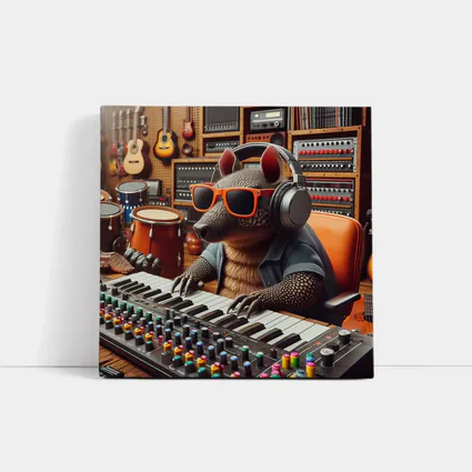 Armadillo DJ In Music Recording Studio