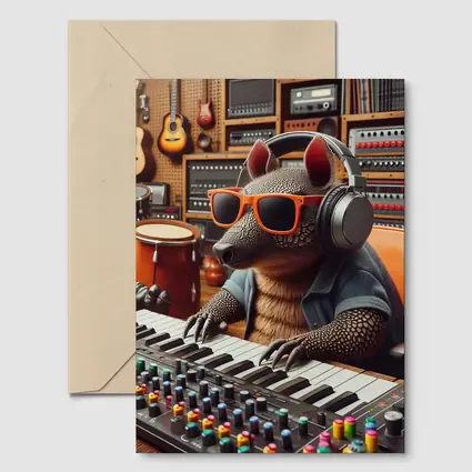 Armadillo DJ In Music Recording Studio