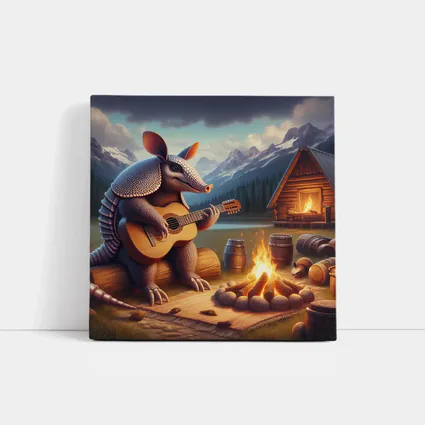 Armadillo Playing Guitar By Campfire Mountains