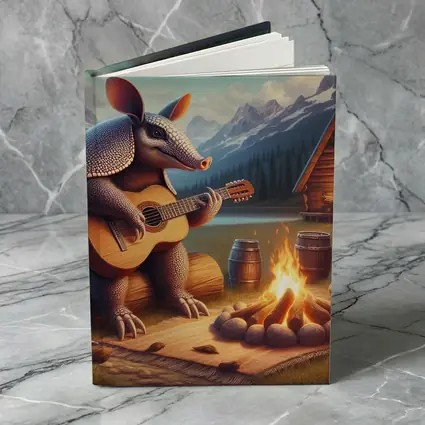 Armadillo Playing Guitar By Campfire Mountains