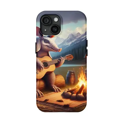 Armadillo Playing Guitar By Campfire Mountains