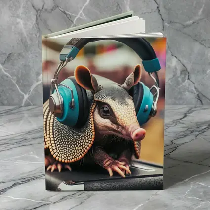 Armadillo Wearing Headphones At Music Festival