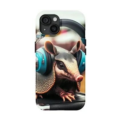 Armadillo Wearing Headphones At Music Festival