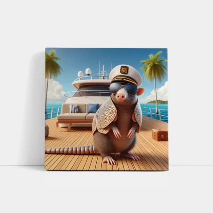 Armadillo Captain Sunglasses Yacht Tropical Background