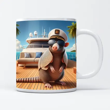 Armadillo Captain Sunglasses Yacht Tropical Background