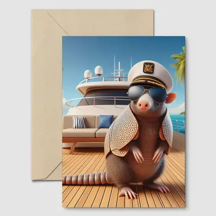 Armadillo Captain Sunglasses Yacht Tropical Background