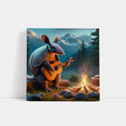 Armadillo Playing Guitar By Campfire Mountains