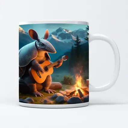 Armadillo Playing Guitar By Campfire Mountains