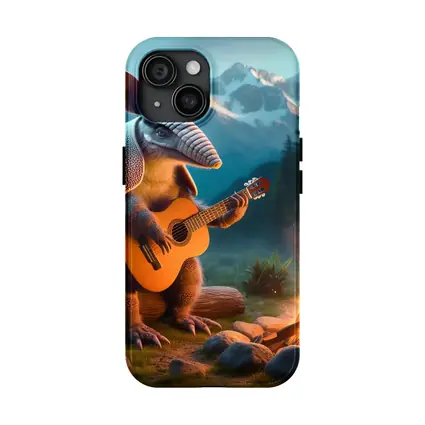 Armadillo Playing Guitar By Campfire Mountains