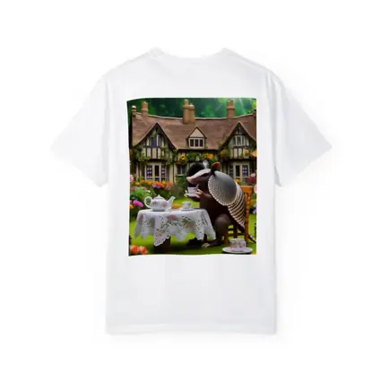 Armadillo Tea Party Cottage Garden Scene