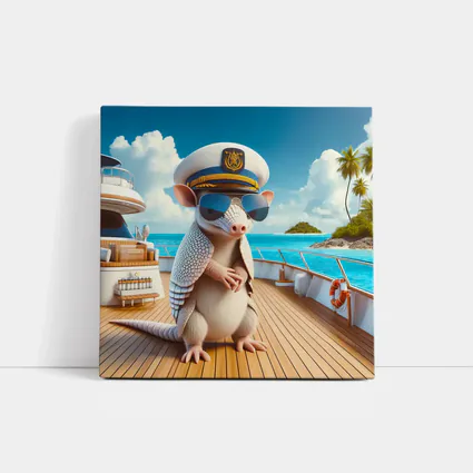 Armadillo Captain On Tropical Yacht Deck