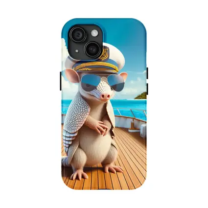 Armadillo Captain On Tropical Yacht Deck