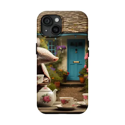 Armadillo Tea Party Cottage Garden Scene