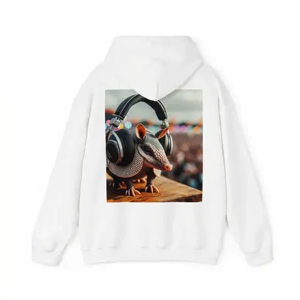 Armadillo Wearing Headphones at Music Festival