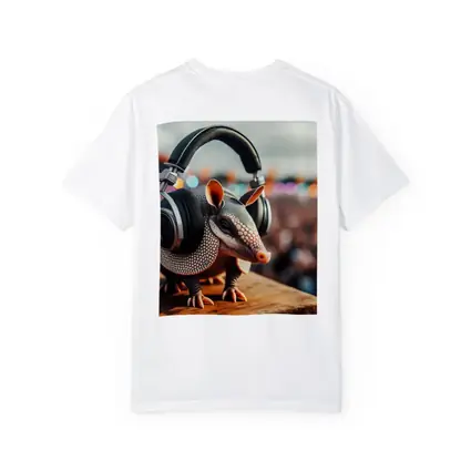 Armadillo Wearing Headphones at Music Festival