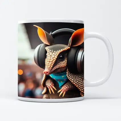 Armadillo DJ Wearing Headphones at Concert