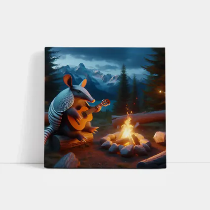 Armadillo Playing Guitar By Campfire Mountains